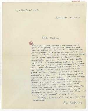 Lettres de Philippe Sollers à André Breton