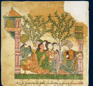 متقول -  "قصة رياض و بياض" من الأدب الأندلسي المصور، إشبيلية القرن 13 م، نجى من المحرقة الاسبانية التي شنت على الالاف من الكتب العربية.