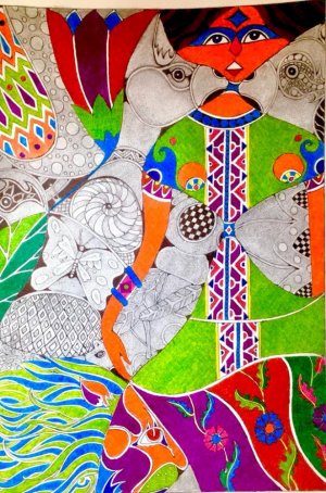 لوحة من إهداء الفنان التشكيلي المغربي عبدالكبير البيدوري