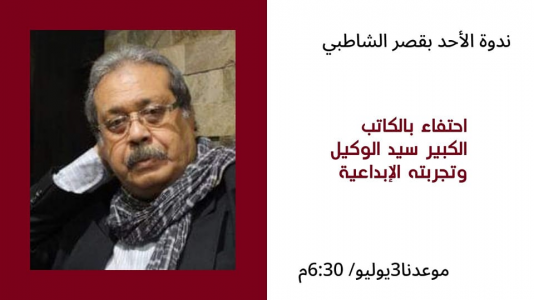 قصر ثقافة الشاطبي في الإسكندرية يحتفي بالكاتب الكبير سيد الوكيل اليوم 03 /2022/07