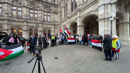 بهجت العبيدي   -   صور …. فيينا تشهد وقفة تضامنية رفضًا لتهجير الفلسطينيين ودعمًا للقمة العربية في القاهرة